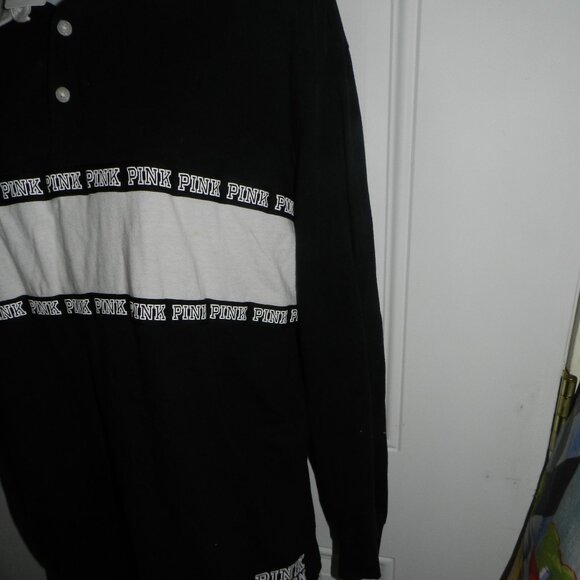PINK Victoria's Secret Collared Long Sleeve Polo Shirt  Women's M 🆕⌚📦🏃💨🚚 - Picture 4 of 16